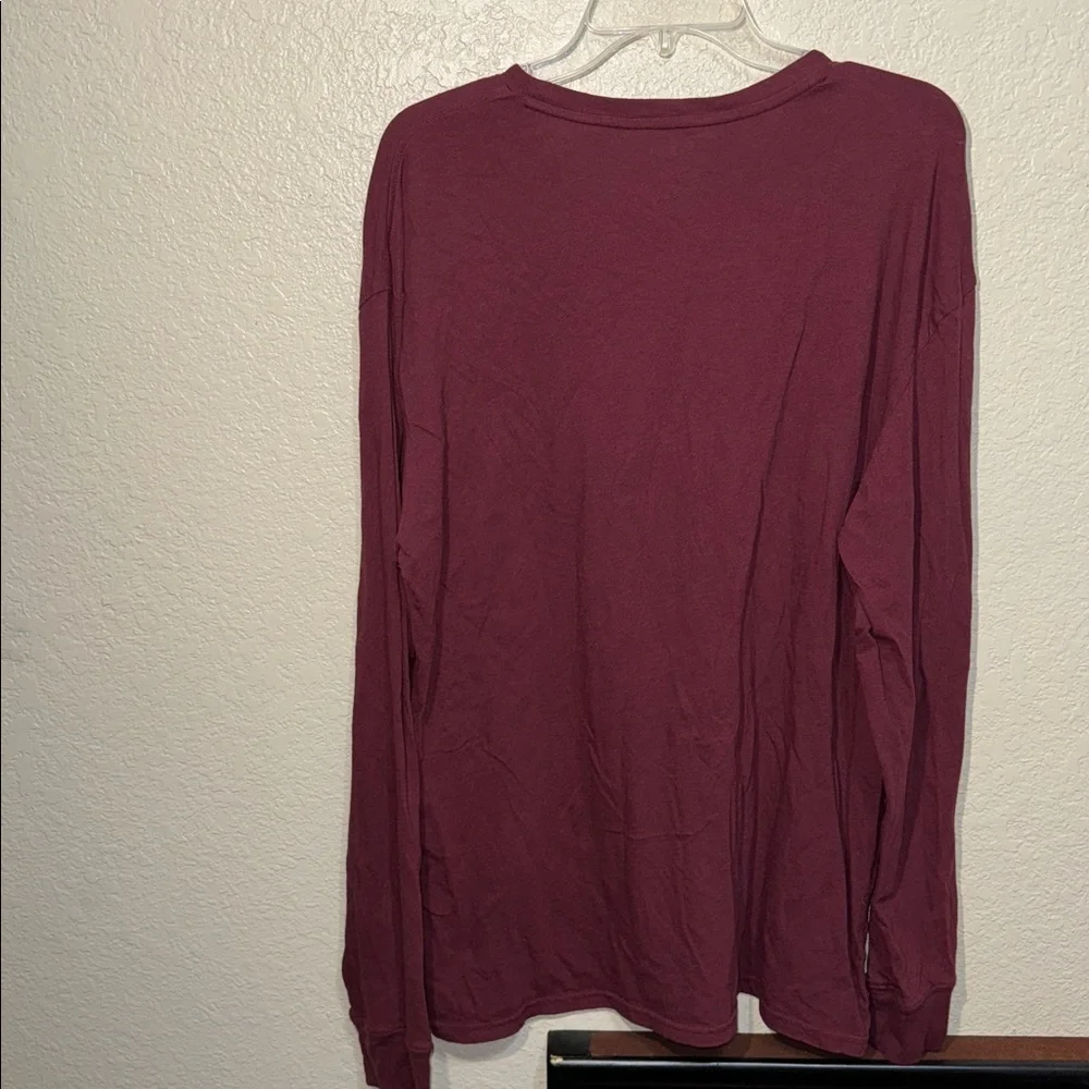PacSun PS Basics Long Sleeve Shirt Men’s XL Burgundy Casual Basic Tee